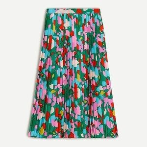 J CREW NWOT Pleated A Line Midi Skirt Confetti Floral Bright‎ Women’s | 4